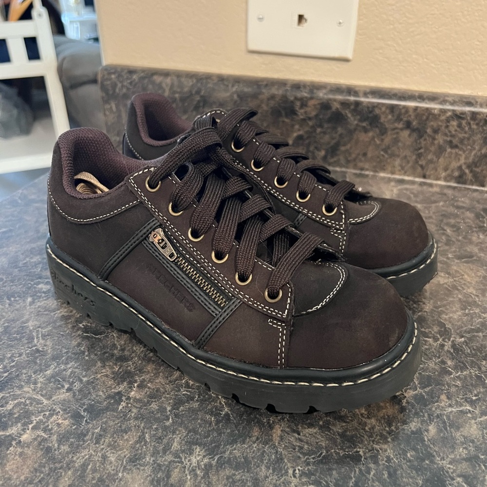 Sketchers Oxford Chunky Shoes Womens 7 Leather Parties Mate 2012